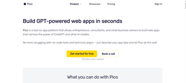 Pico Apps homepage