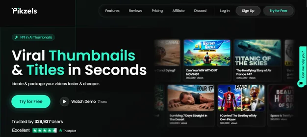 Pikzels homepage