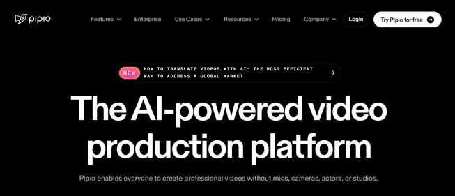 Pipio AI homepage