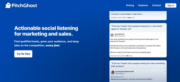 Pitch Ghost homepage