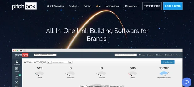Pitchbox homepage