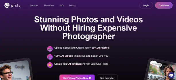 Pixly App homepage