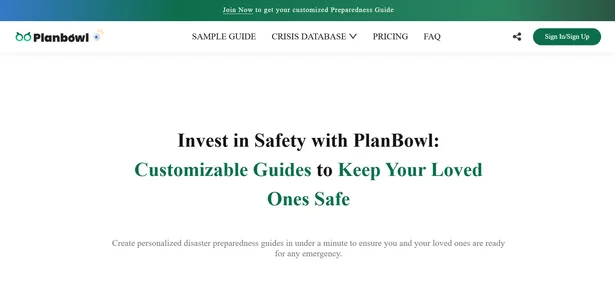 Plan Bowl homepage