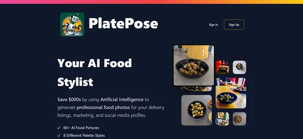 PlatePose homepage