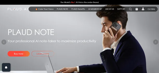 Plaud AI homepage