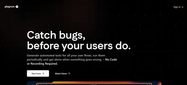 Playrun homepage