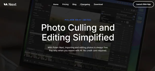 Polarr Next homepage