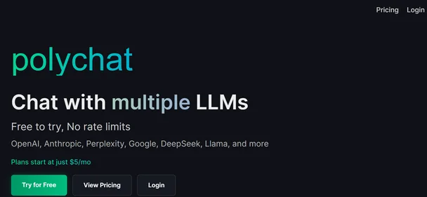PolyChat homepage