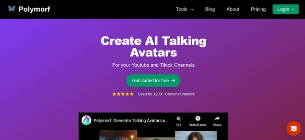 Polymorf AI homepage