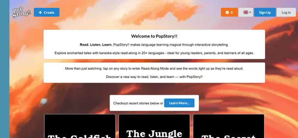 PopStory homepage