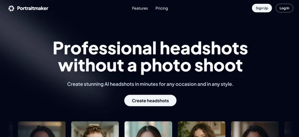 Portrait Maker AI homepage