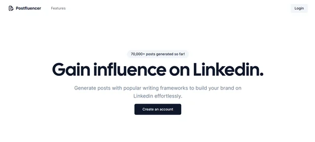 Postfluencer homepage
