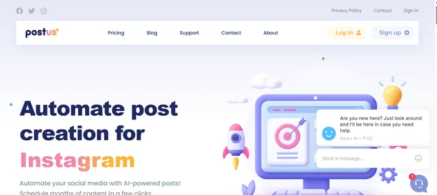 Postus AI homepage