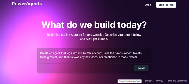 PowerAgentsAI homepage