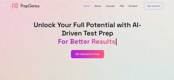 PrepGenius AI homepage