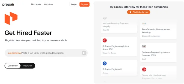 Prepair.dev homepage