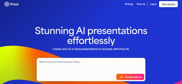 Prezi homepage