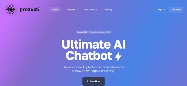 ProductiAI homepage