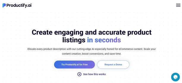 Productify AI homepage