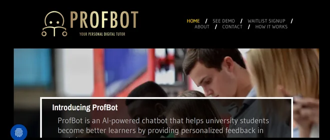 ProfBot AI homepage