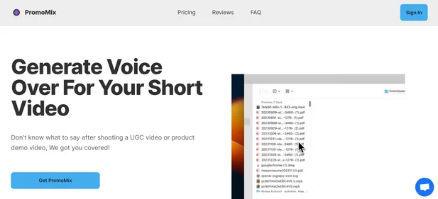 PromoMix AI homepage