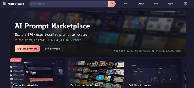 Prompt Base homepage
