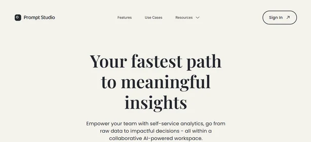 Prompt Studio homepage