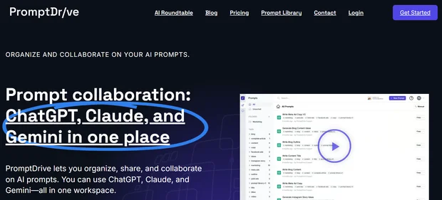 PromptDrive homepage