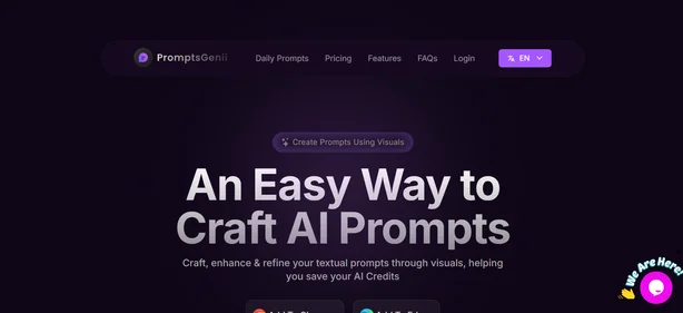 Prompts Genii homepage