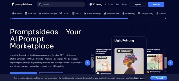 PromptsIdeas homepage