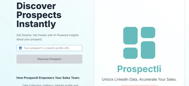 Prospectli homepage
