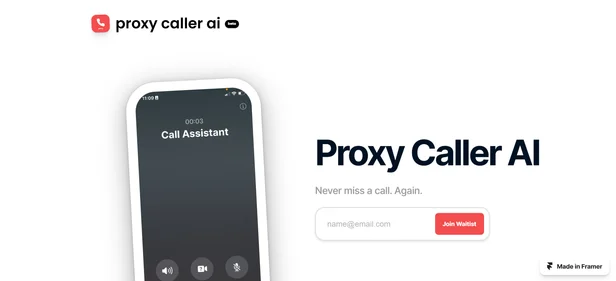 Proxy Caller AI homepage