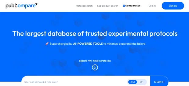Pubcompare AI homepage