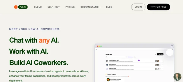 Pulze AI homepage