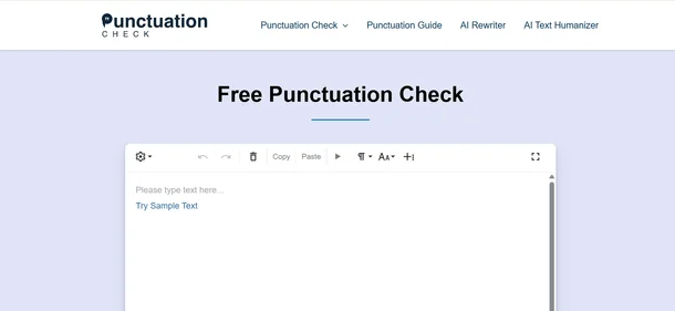 Punctuation Check homepage