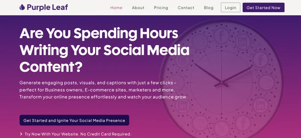 Purple Leaf AI homepage