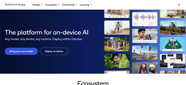 Qualcomm AI Hub homepage