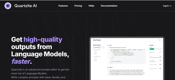 Quartzite AI homepage