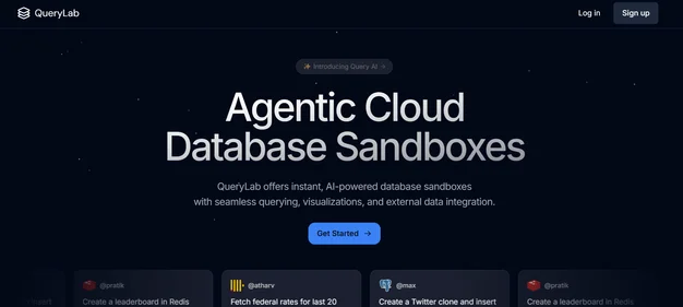 Query Lab AI homepage
