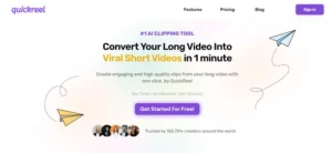 Quick Reel IO homepage
