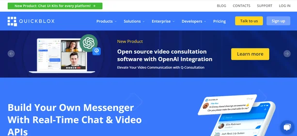 QuickBlox homepage