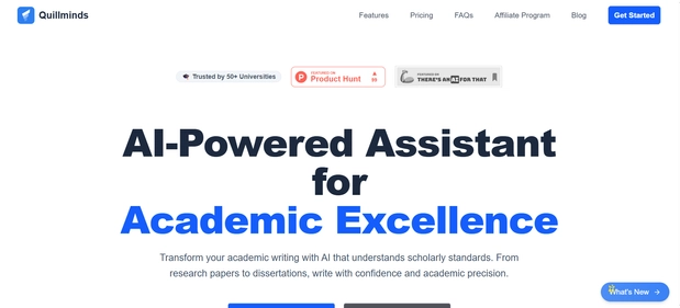 Quill Minds homepage