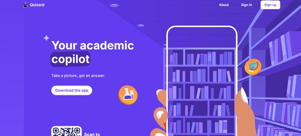 Quizard AI homepage