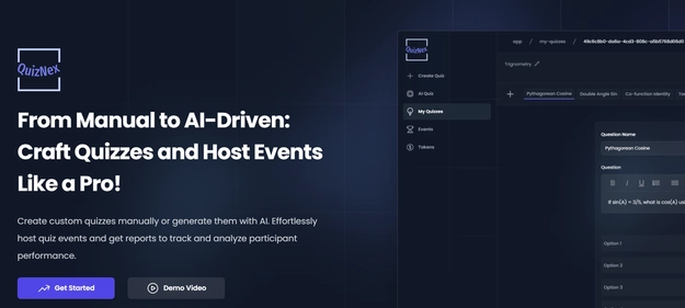 Quiznex homepage
