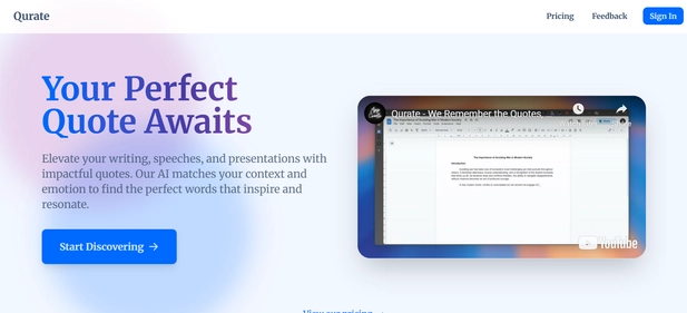 Qurate homepage
