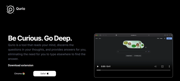 Qurio AI homepage