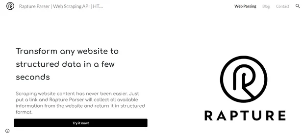 Rapture Parser homepage