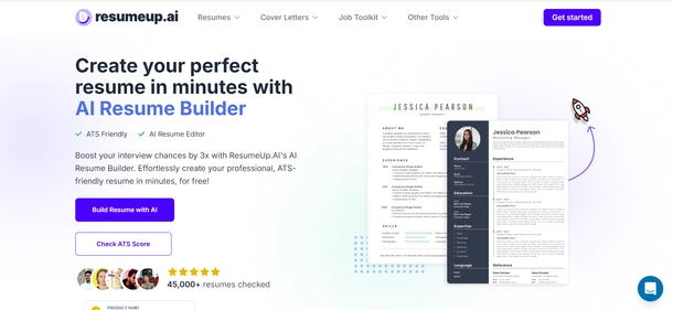 ResumeUp.AI homepage