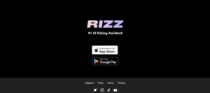 Rizz App homepage