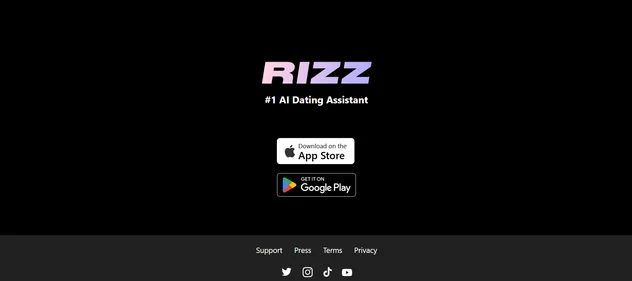 Rizz App homepage